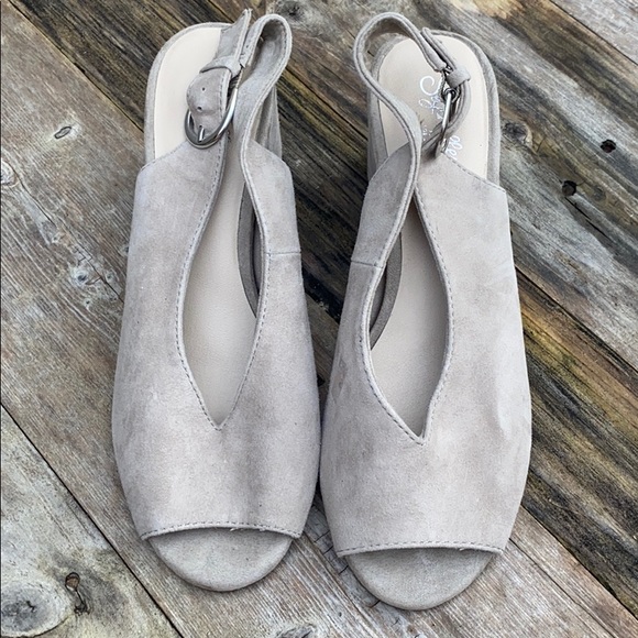 Anthropologie Shoes - Anthropologie | Seychelles Grey Suede Sling Backs